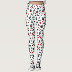 Weihnachten-Holly- und Berries-Leggings Leggings