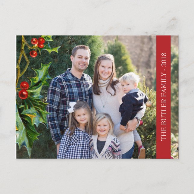 Weihnachten Holly und Berry Holiday Foto (Vorderseite)