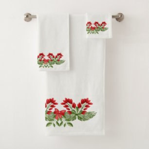 Weihnachten Holly und Bows Badhandtuch Set