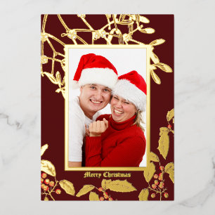 Weihnachten Holly und Mistletoe Grenze zur botanis Folien Feiertagskarte