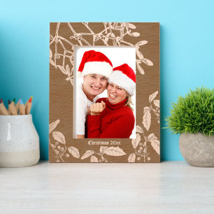 Weihnachten Holly und Mistletoe Grenze zur botanis Geätzte Rahmen