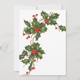 Weihnachten, Holly w Red Berries Einladung