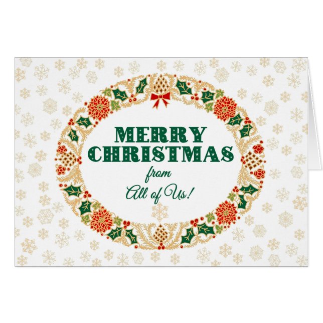 Weihnachten Holly Wreath aus allen US-Schneeflocke (Vorderseite (Horizontal))