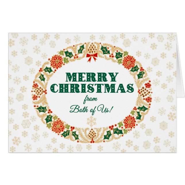 Weihnachten Holly Wreath aus beiden Snowflakes (Vorderseite (Horizontal))