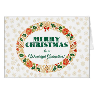 Weihnachten Holly Wreath für Godmutter Snowflakes