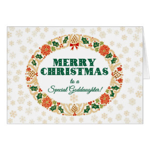 Weihnachten Holly Wreath, für Godtochter Snowflake