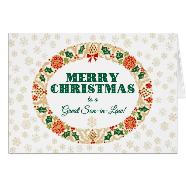 Weihnachten Holly Wreath, für Schneeflocken (Vorderseite (Horizontal))