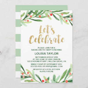 Weihnachten Holly Wreath Let's Celebrate Einladung