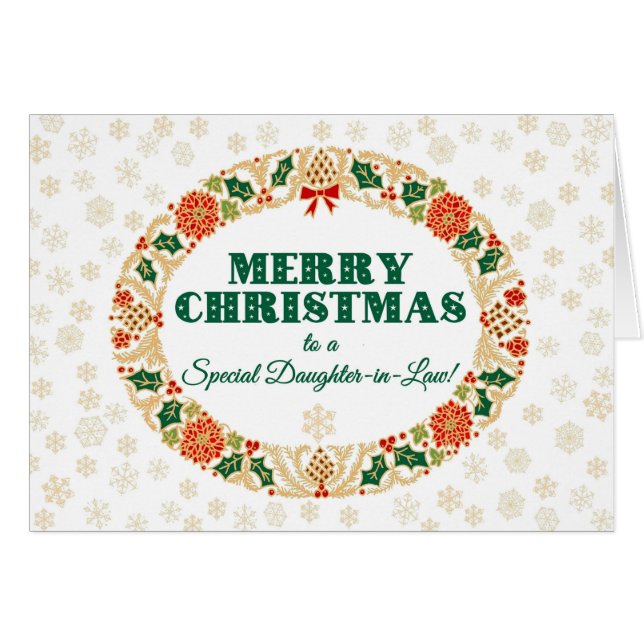 Weihnachten Holly Wreath, Schneeflocken der Schwie (Vorderseite (Horizontal))