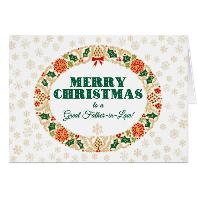 Weihnachten Holly Wreath, Schneeflocken des Schwie (Vorderseite (Horizontal))