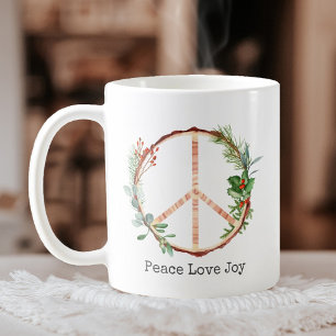 Weihnachten Holz Frieden Zeichen Frieden Liebe Fre Kaffeetasse