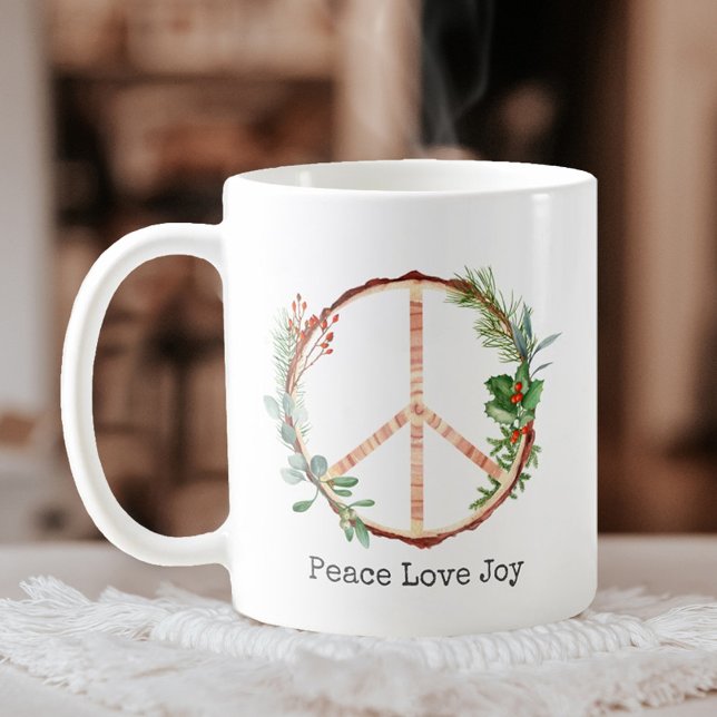 Weihnachten Holz Frieden Zeichen Frieden Liebe Fre Kaffeetasse (Von Creator hochgeladen)