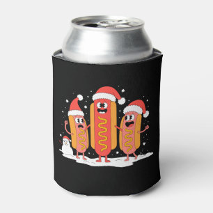 Weihnachten Hot Dog Santa Hut Schneemann Senf Xmas Dosenkühler