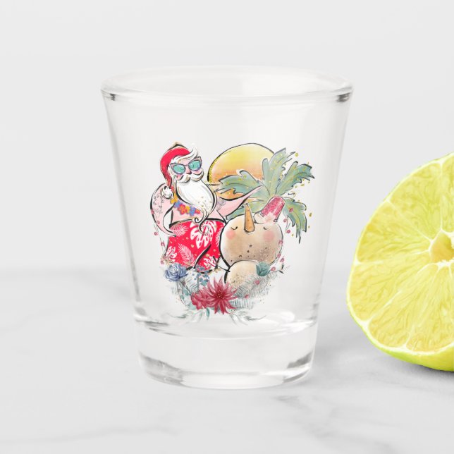 Weihnachten | Hot Holly Jolly Santa Claus Schnapsglas (Vorderseite)