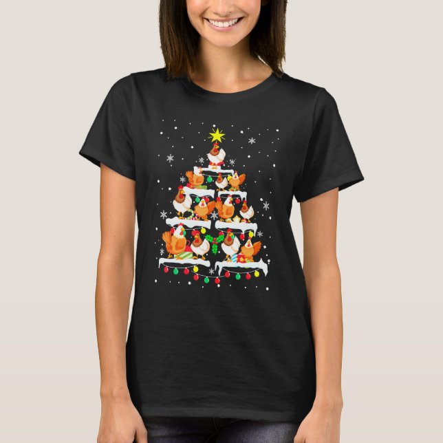 Weihnachten - Hühner Baum T-Shirt (Vorderseite)