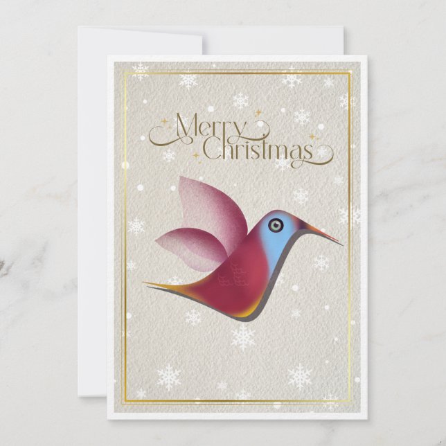 Weihnachten" Hummingbird Holiday Card Stilvoll Feiertagskarte (Vorderseite)