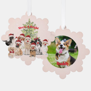 Weihnachten Hund liebt Foto Merme Weihnachtsmannmü Ornament Karte