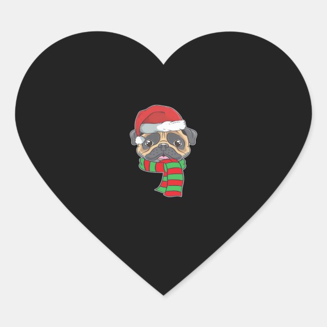 Weihnachten Hund Weihnachten Weihnachten Weihnacht Herz-Aufkleber (Vorderseite)