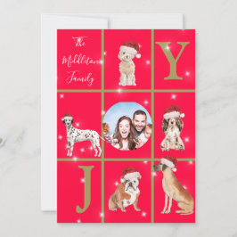 Weihnachten Hunde Spaß Foto Red Holiday Card