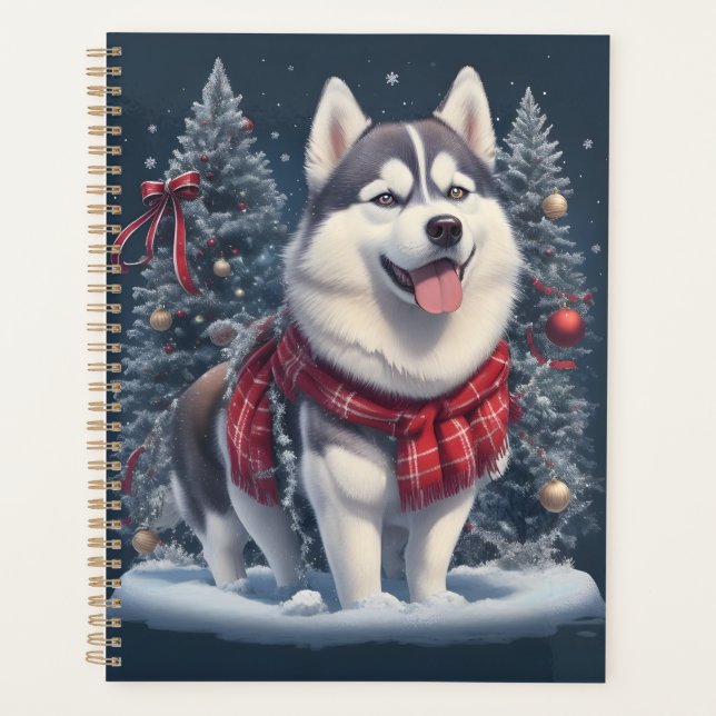 Weihnachten Husky Dog Magic Xmas Weihnachtsgeist Planer (Vorderseite)
