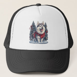 Weihnachten Husky Dog Magic Xmas Weihnachtsgeist Truckerkappe