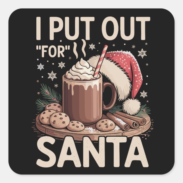 Weihnachten Ich habe für den Weihnachtsmann Milch  Quadratischer Aufkleber (Vorderseite)