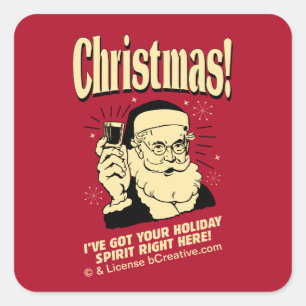 Weihnachten: Ich habe hier deinen Urlaubssgeist Go Quadratischer Aufkleber