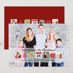 Weihnachten ICONS FotoCollage Moderne Einzigartig Einladung