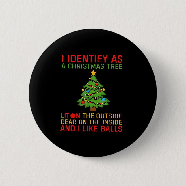 Weihnachten identifiziere ich mich als Weihnachtsb Button (Vorderseite)