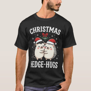 Weihnachten Igel-Umarmen Süßer Igel Feiertag T-Shirt