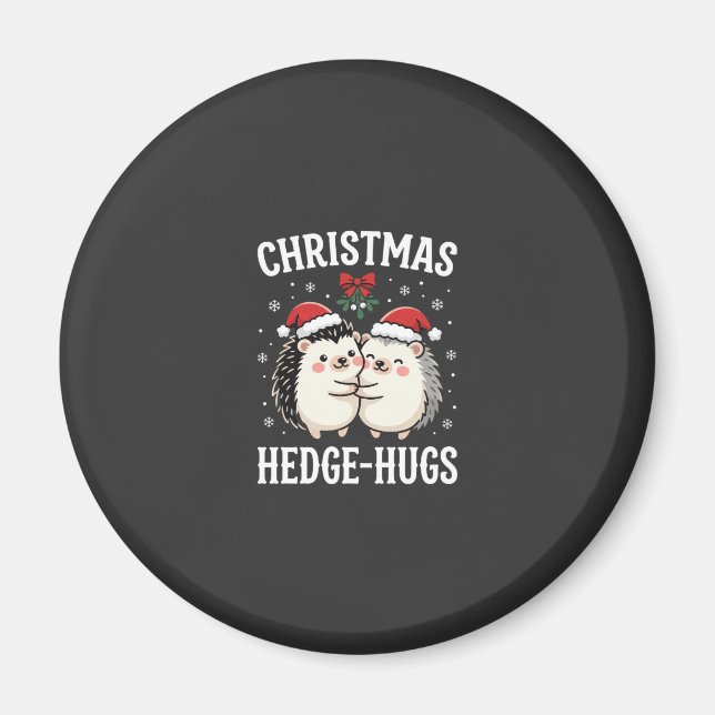 Weihnachten Igel-Umarmer Süßer Igel Feiertag Magnet (Vorne)
