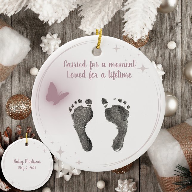 Weihnachten - Ihr Baby Foot druckt Schmetterling Keramik Ornament (Von Creator hochgeladen)