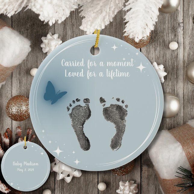 Weihnachten - Ihr Baby Foot druckt Schmetterling Keramik Ornament (Von Creator hochgeladen)