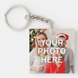 Weihnachten Ihr Foto hier Schlüsselanhänger