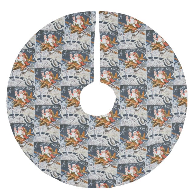 Weihnachten im 2. Jahrhundert Weihnachten im Flugz Polyester Weihnachtsbaumdecke (Vorderseite)