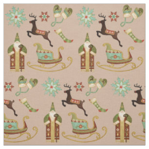 Weihnachten im alten Stil auf Beige Stoff