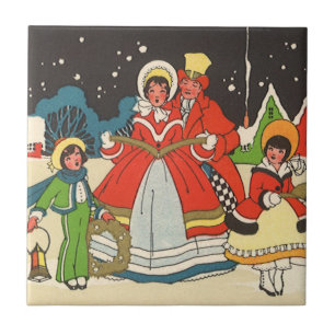 Weihnachten im alten Stil, eine Familie singt Weih Fliese