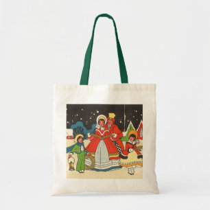 Weihnachten im alten Stil, eine Familie singt Weih Tragetasche