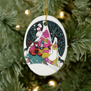Weihnachten im alten Stil, elegante viktorianische Keramik Ornament