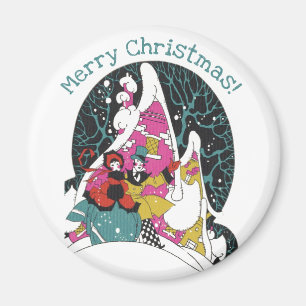 Weihnachten im alten Stil, elegante viktorianische Magnet