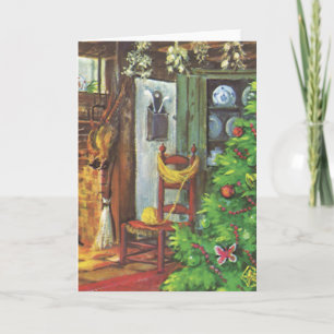 Weihnachten im alten Stil, gemütliche Holzhütte mi
