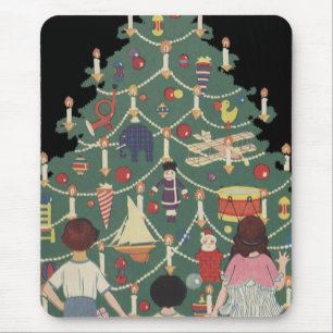 Weihnachten im alten Stil: Kinder um einen geschmü Mousepad