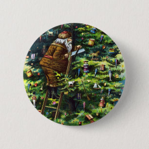 Weihnachten im alten Stil, viktorianischer Weihnac Button