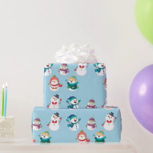 Weihnachten im Aquarell Niedlich Snowman Party Geschenkpapier