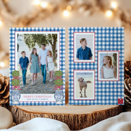 Weihnachten im Aquarell Topiary Gingham Foto