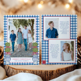 Weihnachten im Aquarell Topiary Gingham Foto