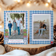 Weihnachten im Aquarell Topiary Gingham Foto