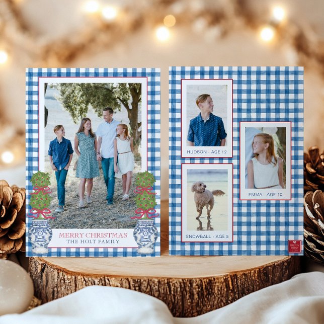 Weihnachten im Aquarell Topiary Gingham Foto (Von Creator hochgeladen)