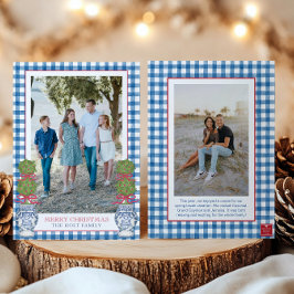 Weihnachten im Aquarell Topiary Gingham Foto