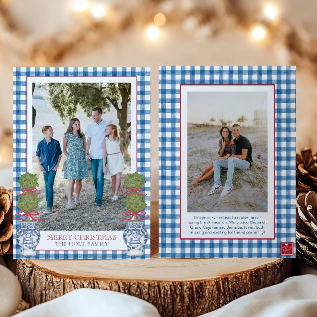 Weihnachten im Aquarell Topiary Gingham Foto (Von Creator hochgeladen)